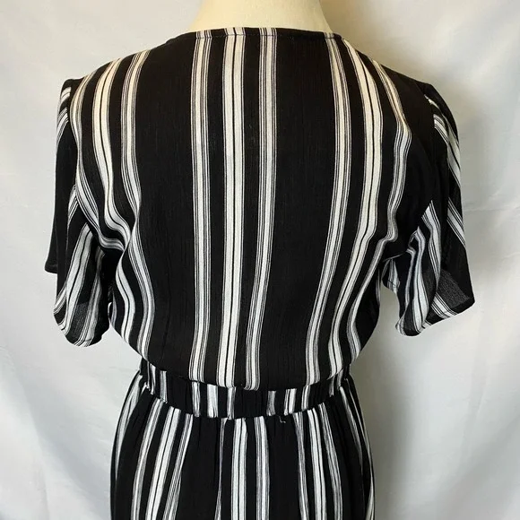 Promesa Women's Midi Dress Size Small Striped Tie Top Button Skirt Sundress - Picture 7 of 12